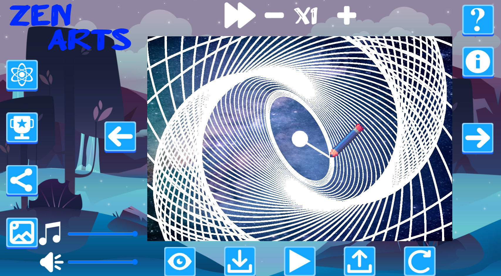 Zen Arts: Relaxing Pendulum Paint Simulator
