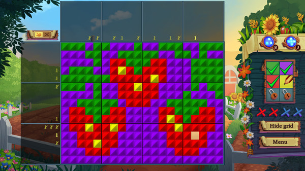 Screenshot z Adventure Mosaics. Granny’s Farm