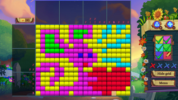 Screenshot z Adventure Mosaics. Granny’s Farm