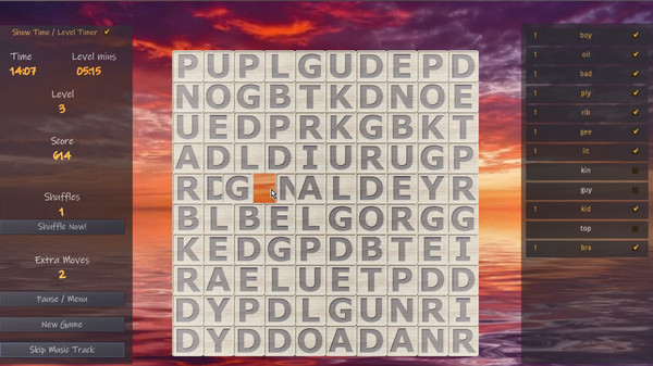 Screenshot z Word Hunt Fever