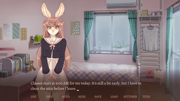 Screenshot of Magic Exposure – Yuri Visual Novel gameplay showing in-action mechanics