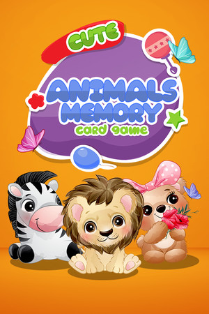 Cute animals memory card game cover art