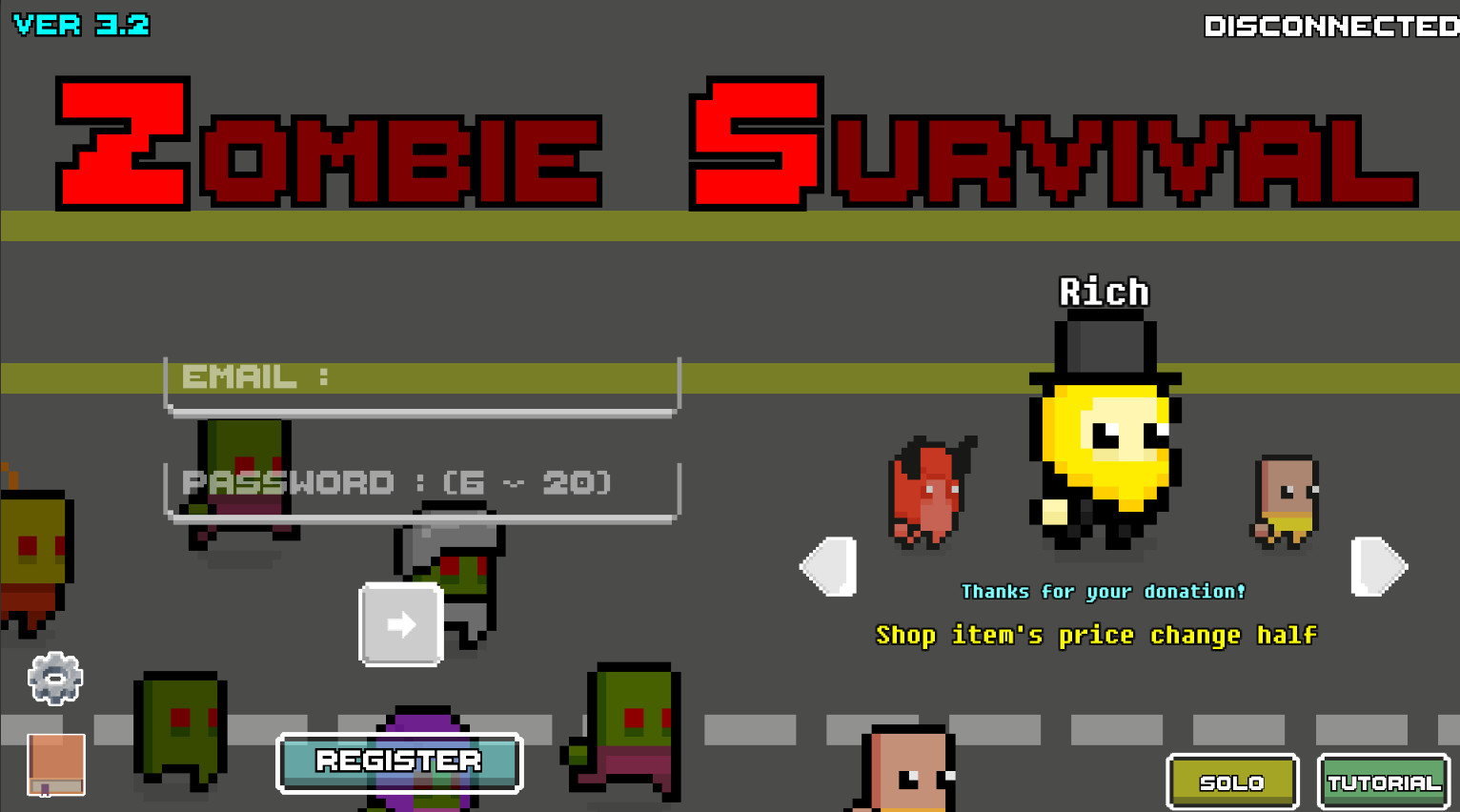 Zombie Survival online - Add Charactor - Rich (Donate for Developer) Featured Screenshot #1