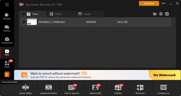 iTop Screen Recorder for Steam