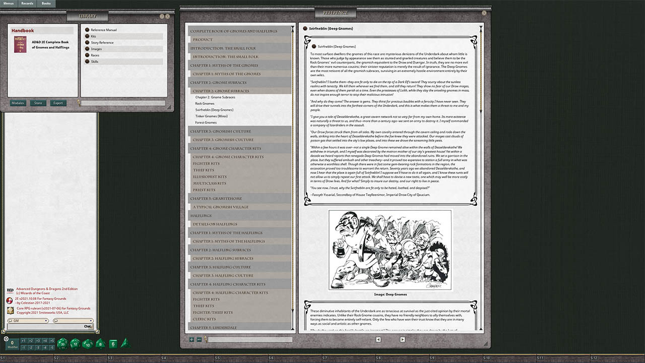 Fantasy Grounds - D&D Classics - PHBR9 The Complete Book of Gnomes & Halflings (2E) screenshot 1
