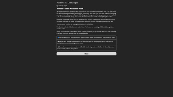 Screenshot z VERSUS: The Deathscapes - Fated Babel Database