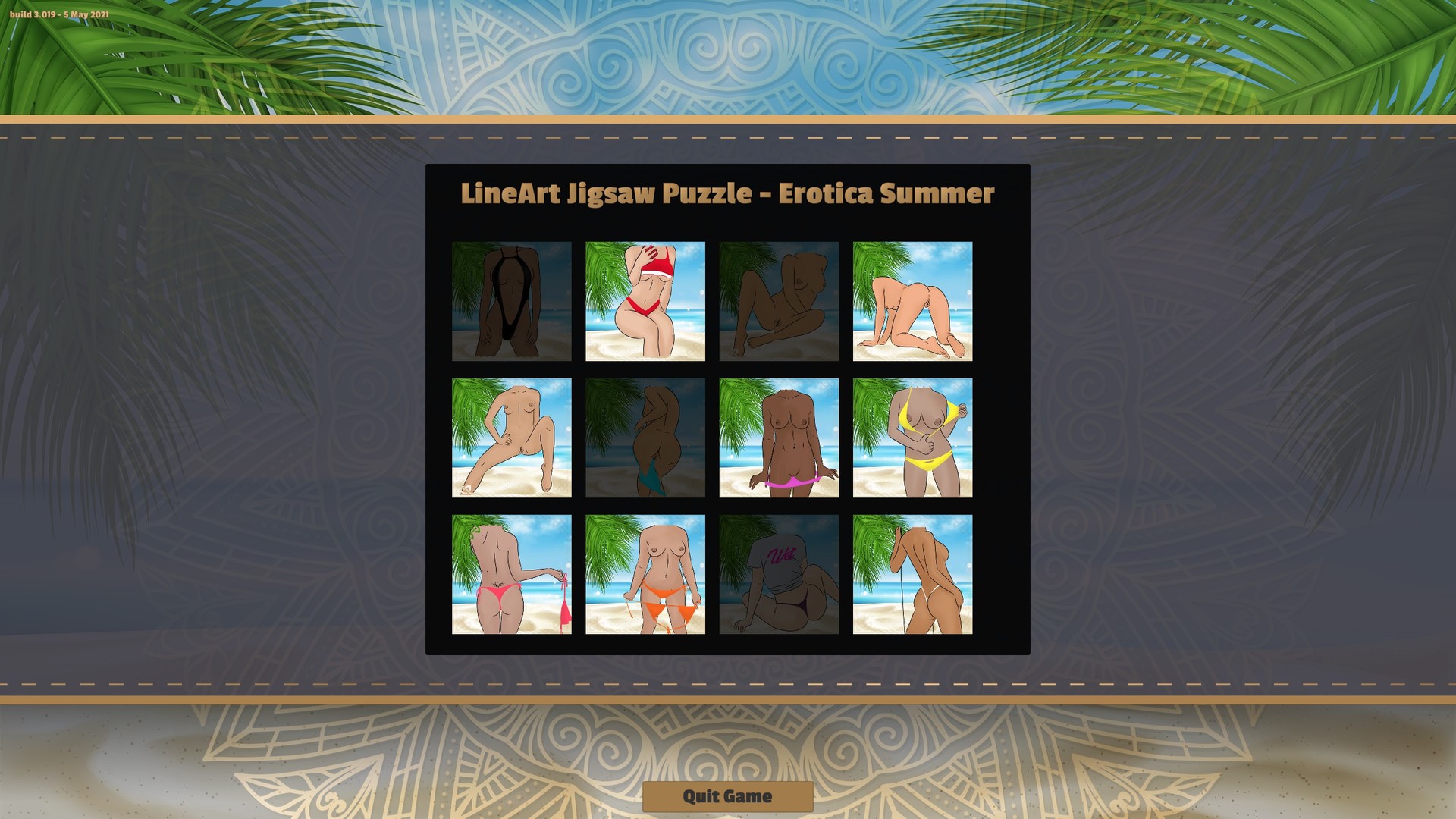 LineArt Jigsaw Puzzle - Erotica Summer screenshot #1