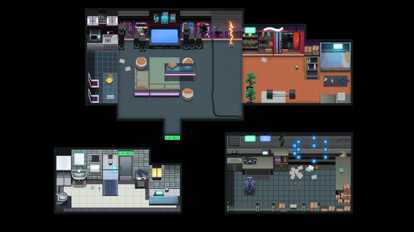 KHAiHOM.com - RPG Maker MZ - Winlu Cyberpunk Tileset - Interior