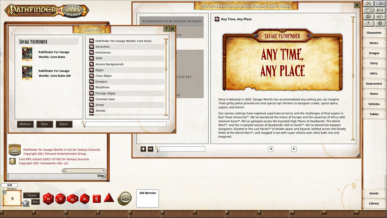 Fantasy Grounds - Pathfinder for Savage Worlds Core Rules Featured Screenshot #1