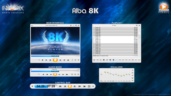Zoom Player Alba8K skin screenshot 1