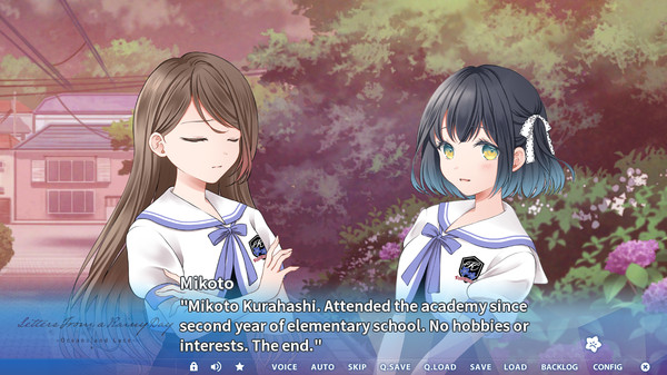 Screenshot of Letters From a Rainy Day -Oceans and Lace- gameplay showing in-action mechanics