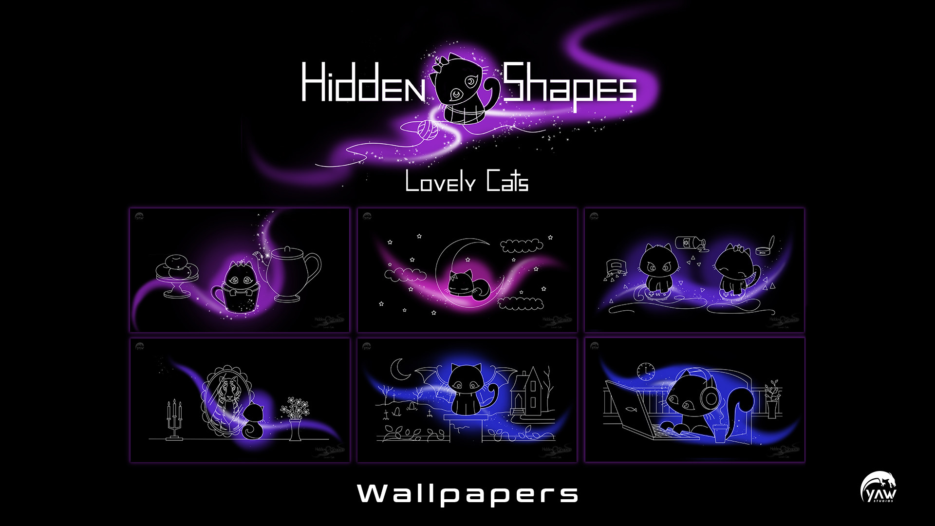 Hidden Shapes Lovely Cats - Wallpapers Featured Screenshot #1