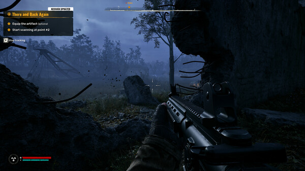 Screenshot of S.T.A.L.K.E.R. 2: Heart of Chornobyl gameplay showing in-action mechanics