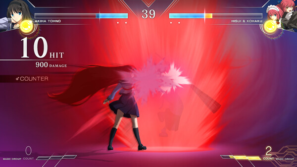 Screenshot z MELTY BLOOD: TYPE LUMINA - Akiha Tohno Round Announcements