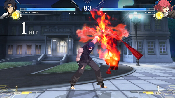 Screenshot z MELTY BLOOD: TYPE LUMINA - Kouma Kishima Round Announcements