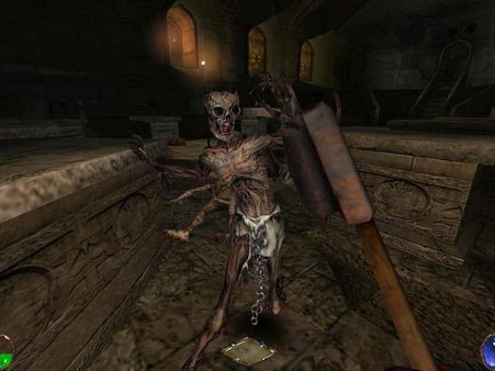 Screenshot of Arx Fatalis gameplay showing in-action mechanics