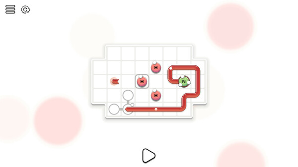 Screenshot of Sokobond Express gameplay showing in-action mechanics