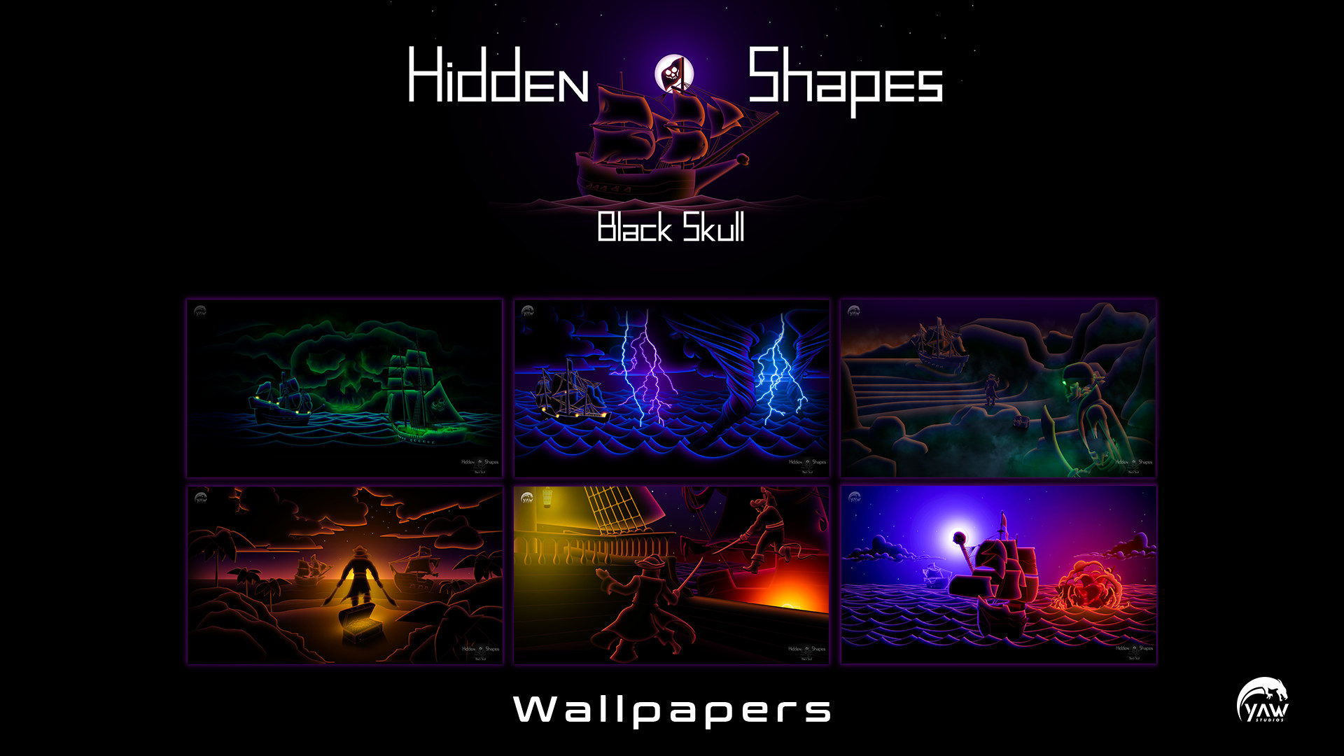 Hidden Shapes Black Skull - Wallpapers Featured Screenshot #1