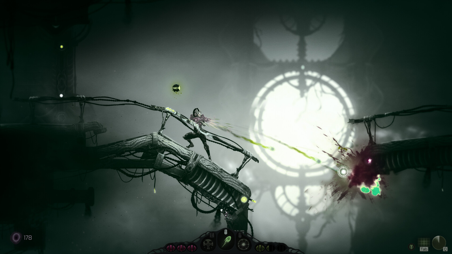 Moadra combat against hostile alien creatures with target lock active