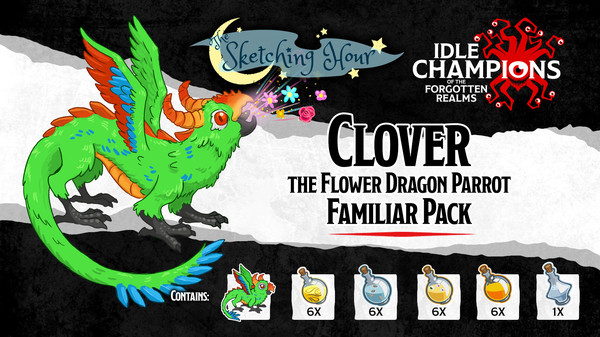 Idle Champions - Clover the Flower Dragon Parrot Familiar Pack