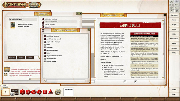 Fantasy Grounds - Pathfinder(R) for Savage Worlds Bestiary