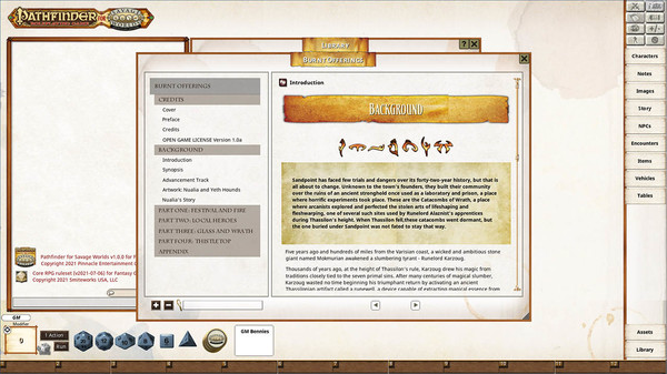 Fantasy Grounds - Pathfinder(R) for Savage Worlds: Rise of the Runelords! Book 1 - Burnt Offerings