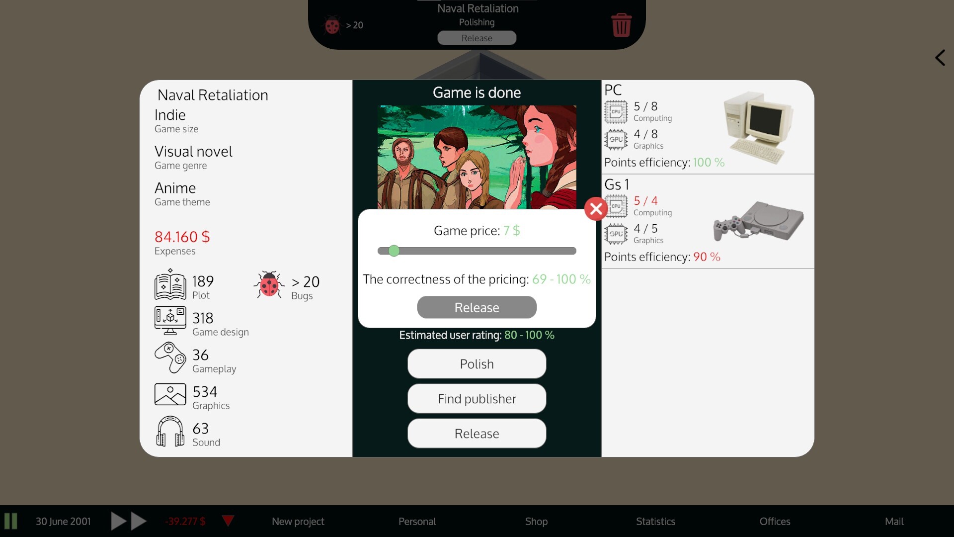 #6. Modern Game Tycoon (Steam) By: NordCode