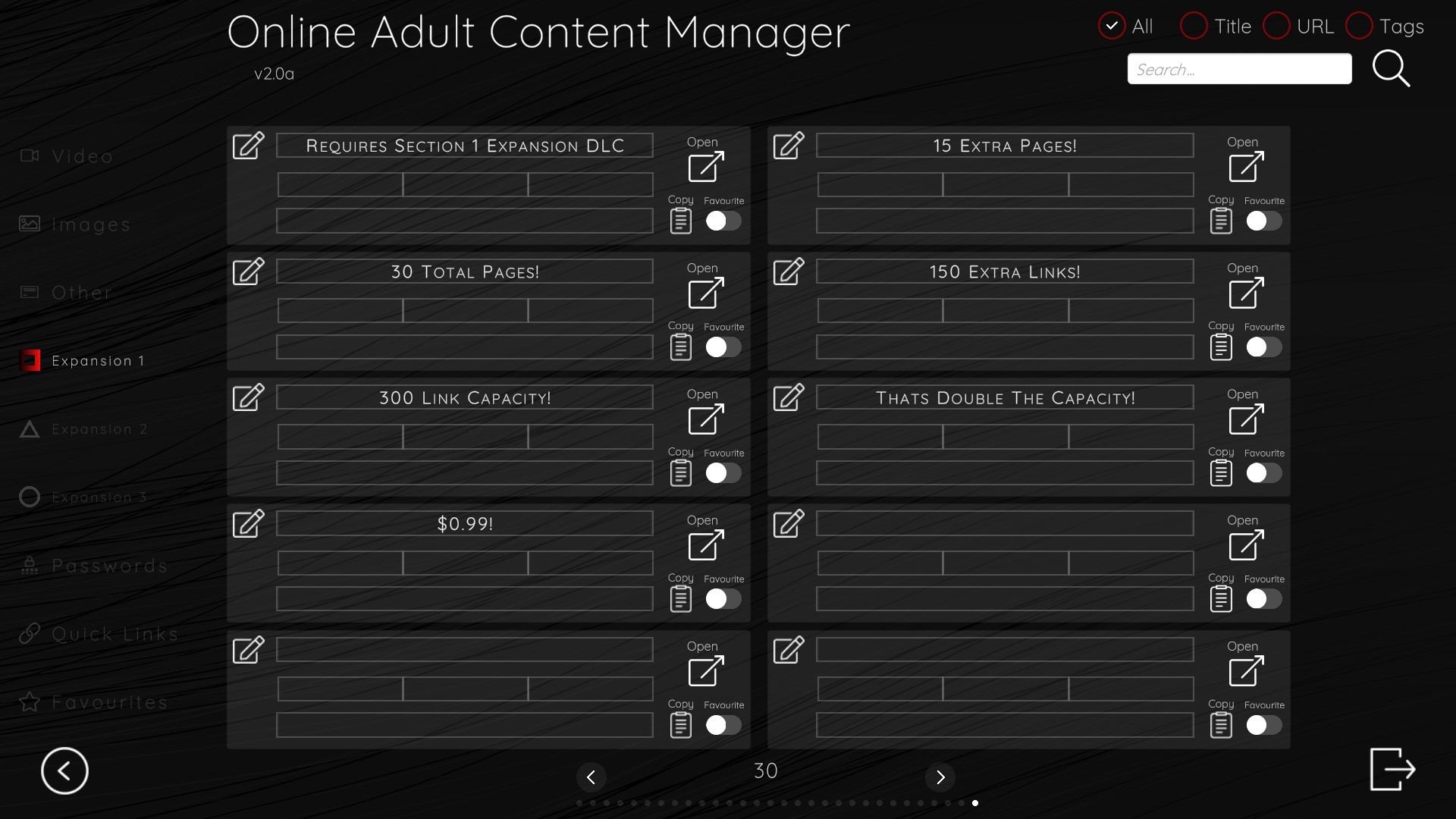 Online Adult Content Manager - Section Expansion 1 Link Extension