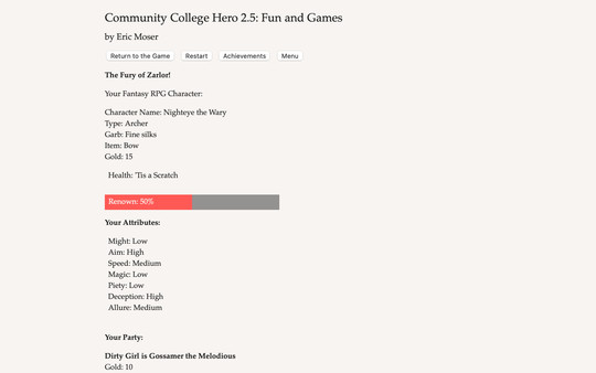 Screenshot z Community College Hero: Fun and Games