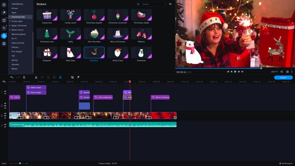 Movavi Video Editor Plus 2022 - Christmas Party Set screenshot 1