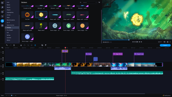Movavi Video Suite 2022 - Magic World Set screenshot 1