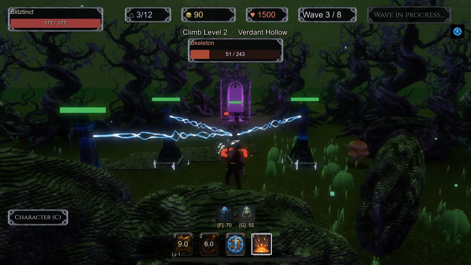 Engineer combat HUD with Deploy Turret, Shrapnel Grenade, Overclock, and Artillery Barrage icons.
