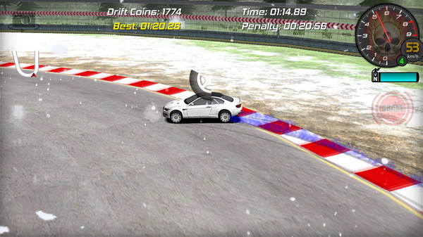 Screenshot of Driftence gameplay showing in-action mechanics