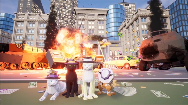 Screenshot of Heist Kitty: Multiplayer Cat Simulator Game gameplay showing in-action mechanics