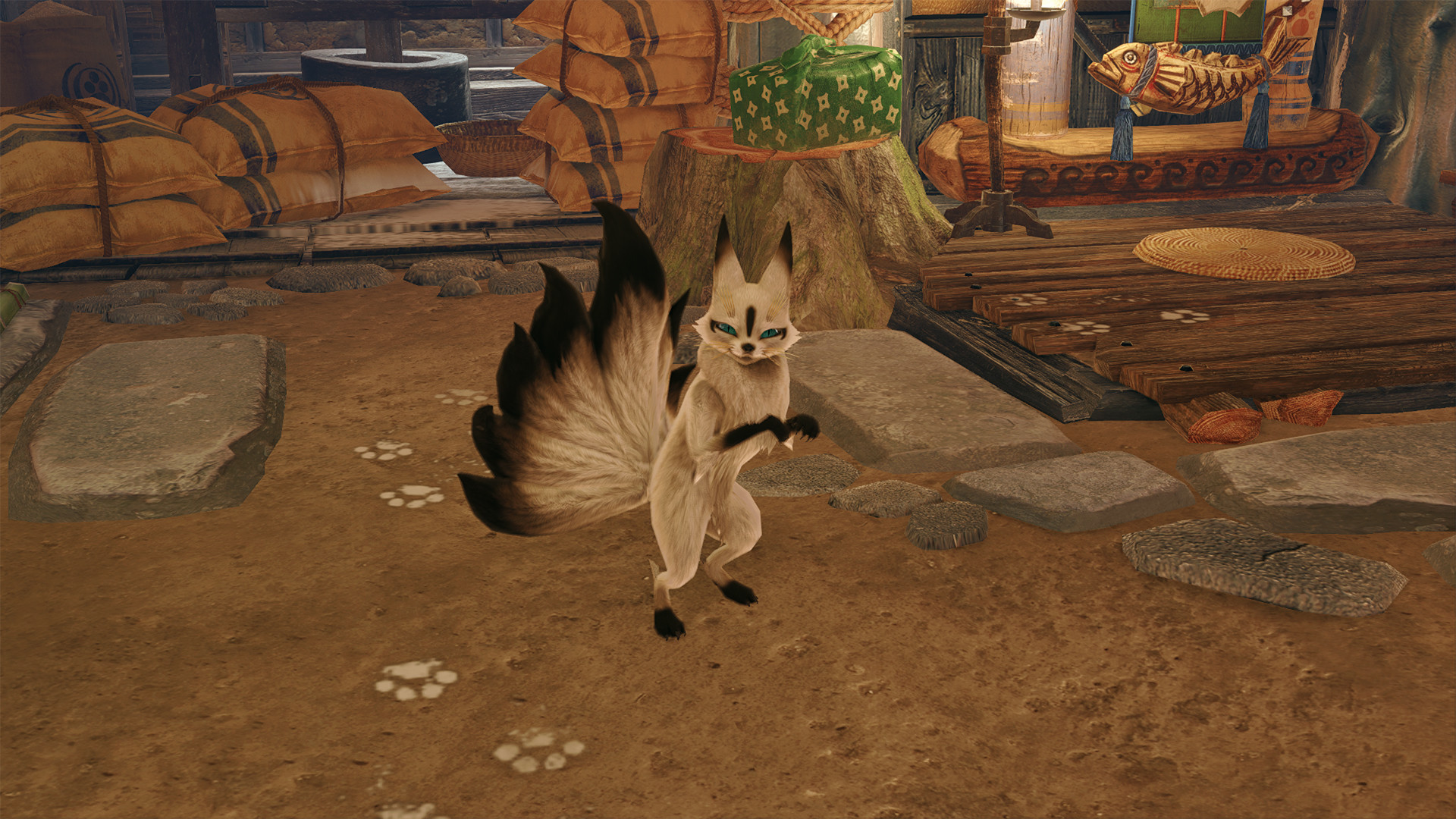 MONSTER HUNTER RISE - "Nine Tails" Palico layered armor set Featured Screenshot #1