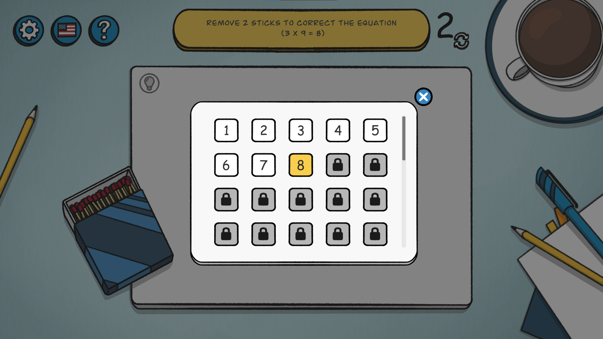 #6. Math+Sticks - Coffee Break Club (Steam) 由: Rukerama Studio