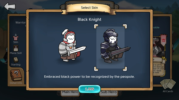3 Minute Heroes - Black Knight (Warrior Skin)