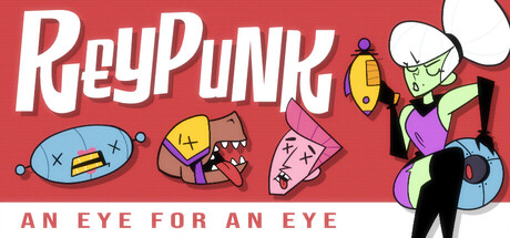 Reypunk cover art featuring Rey and her EYE sidekick Roland in a raypunk sci-fi world