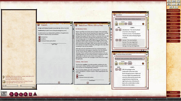 Fantasy Grounds - Rumours, Notes and Books Collection (Pathfinder 2E)
