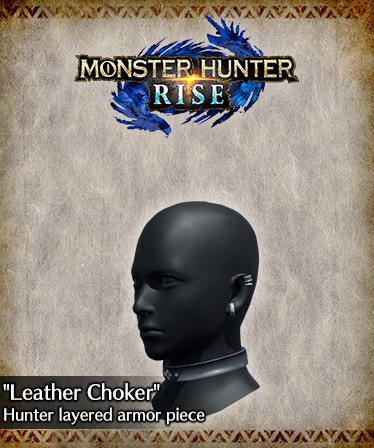 Monster Hunter Rise - "Leather Choker" Hunter layered armor piece
