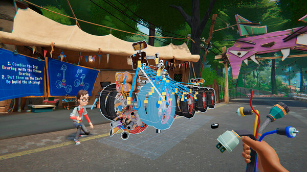Screenshot of Hello Engineer: Scrap Machines Constructor gameplay showing in-action mechanics