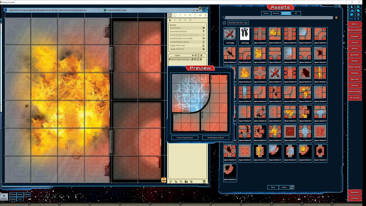 Fantasy Grounds - Starfinder FlipTiles - Space Station Emergency Expansion screenshot 1
