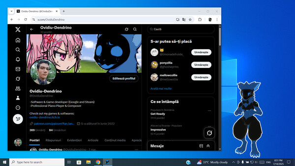 Screenshot z PAIcom (furry computer assistant) Screenshot z PAIcom (furry computer assistant)