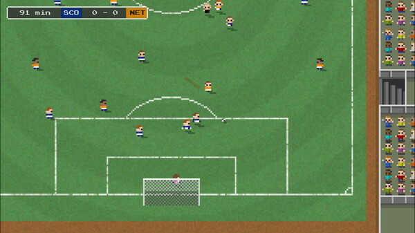 Screenshot of Tiny Football gameplay showing in-action mechanics