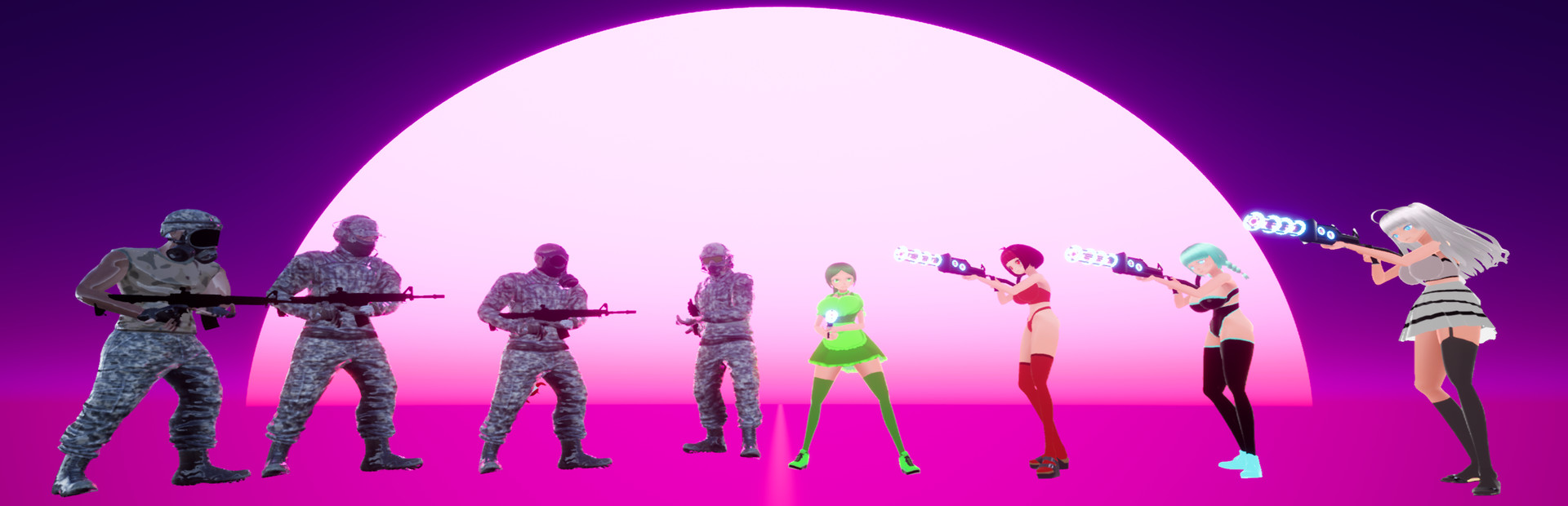 Anime Girls VS Soldiers
