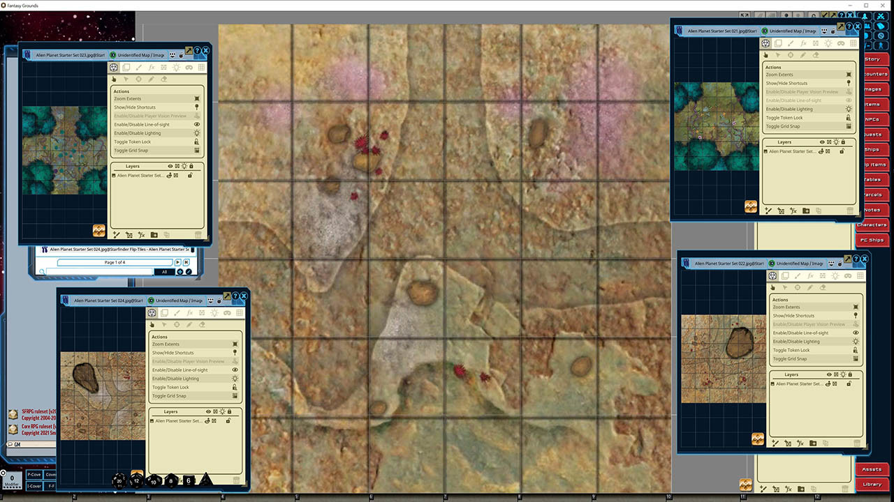 Fantasy Grounds - Starfinder RPG - Flip-Tiles - Alien Planet Starter Setのスクリーンショット 1