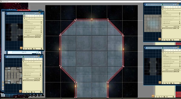 Fantasy Grounds - Starfinder Flip-Tiles - Space Station Docking Bay Expansion