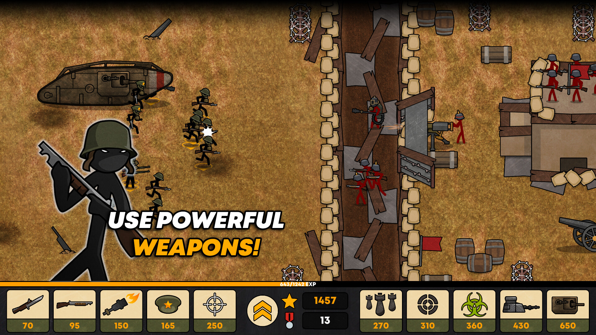 #2. Stickman Trenches (Steam) 由: Big Play Games