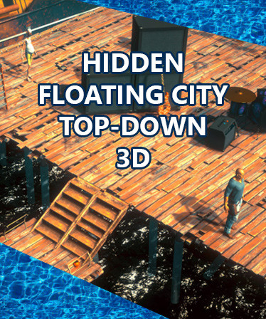 Hidden Floating City Top-Down 3D