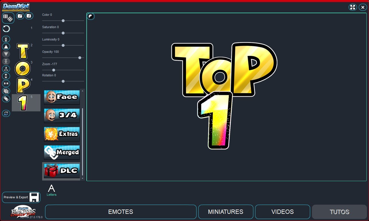 Emotes creator tool - Letters Featured Screenshot #1